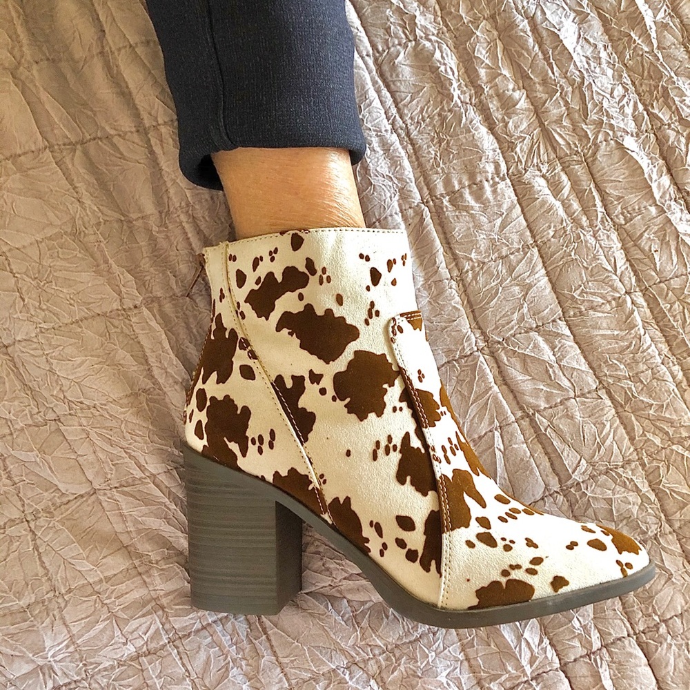 Brown Cow Printed Ankle Boots - Picture 7 of 7